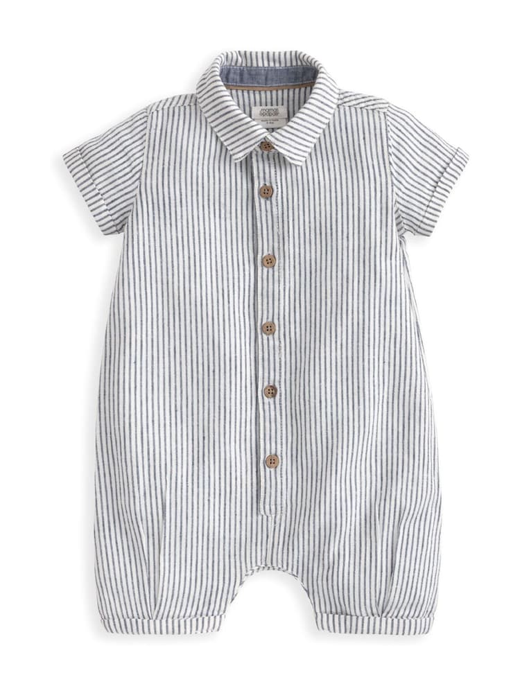 Mamas & Papas Blue Pinstripe Romper - Image 2 of 3
