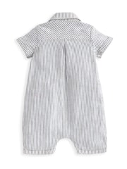 Mamas & Papas Blue Pinstripe Romper - Image 3 of 3