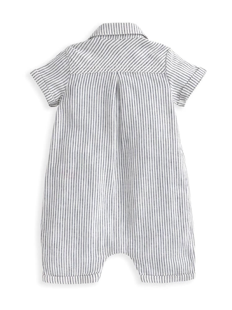 Mamas & Papas Blue Pinstripe Romper - Image 3 of 3
