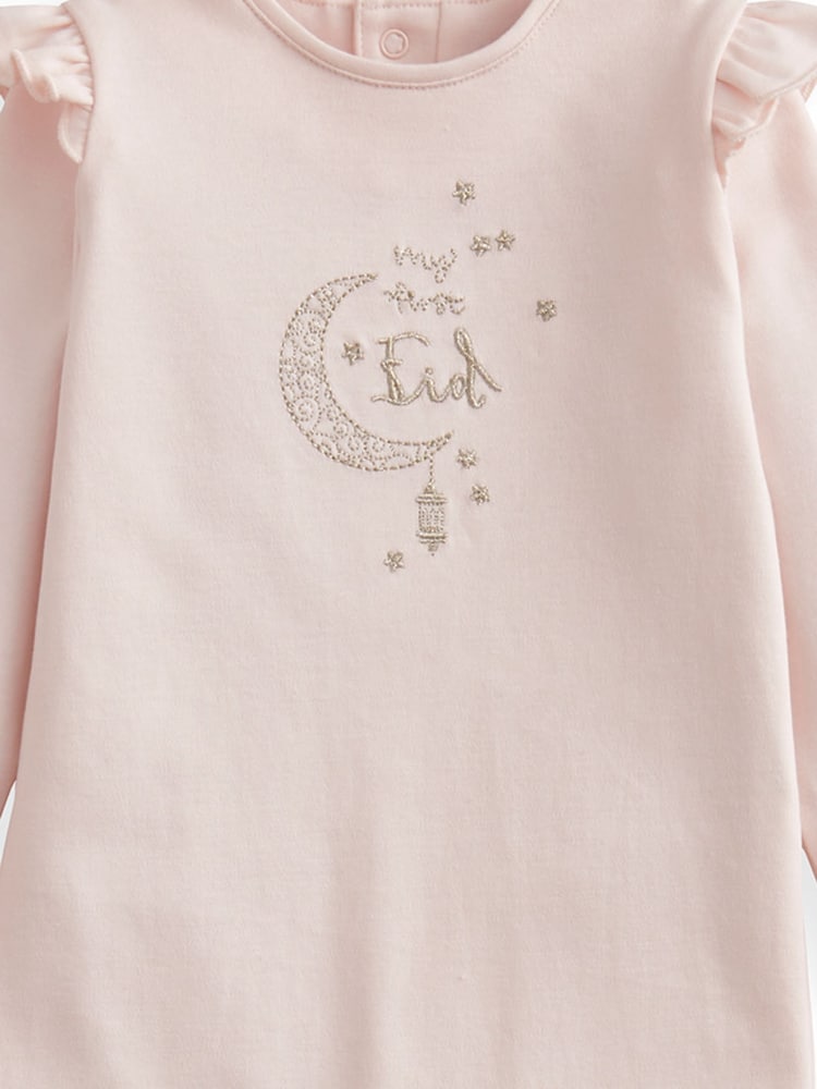 Mamas & Papas Pink My First Eid Sleepsuit - Image 3 of 3