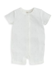 Mamas & Papas Spot Print Zip Shortie White Romper - Imagen 2 de 3