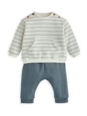 Mamas & Papas Green Stripe Top And Leggings Set - Image 2 of 4