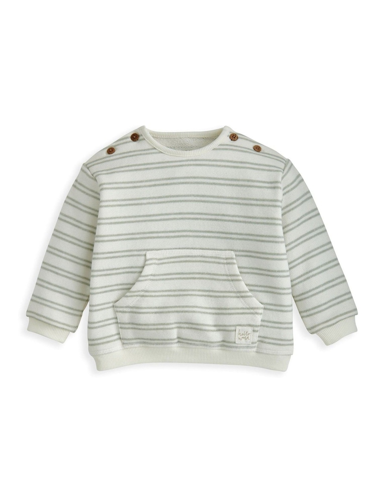 Mamas & Papas Green Stripe Top And Leggings Set - Image 3 of 4