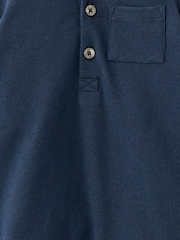 Mamas & Papas Blue 100% Cotton Polo Romper - Image 3 of 3