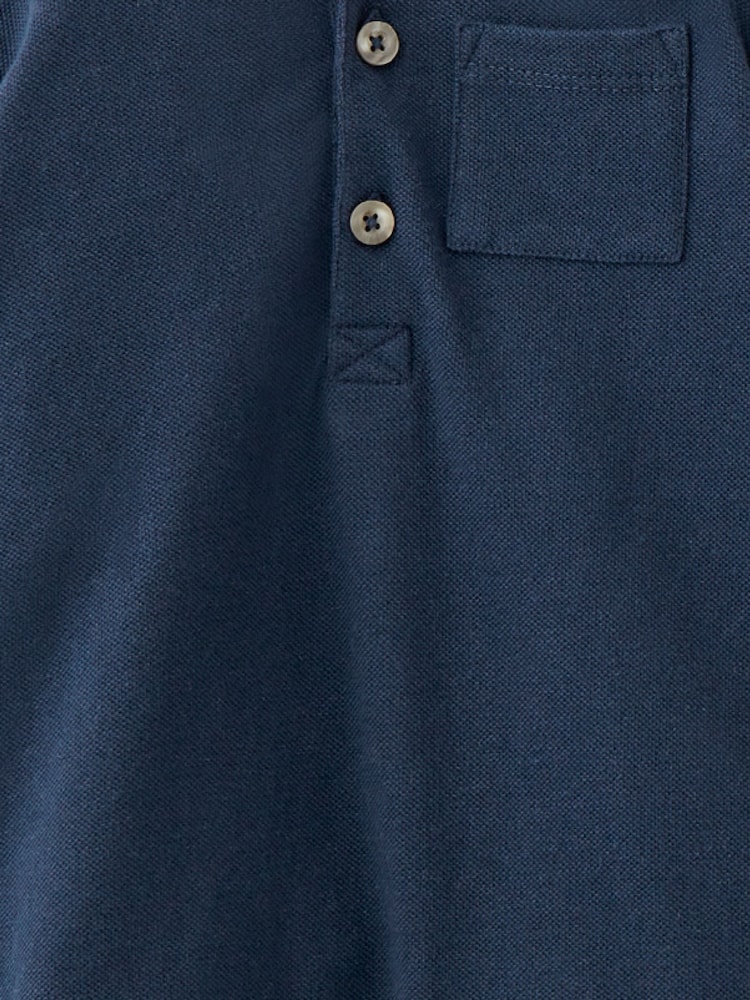Mamas & Papas Blue 100% Cotton Polo Romper - Image 3 of 3