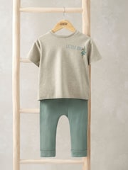 Mamas & Papas Green Exploring T-Shirt And Leggings Set - Image 1 of 5