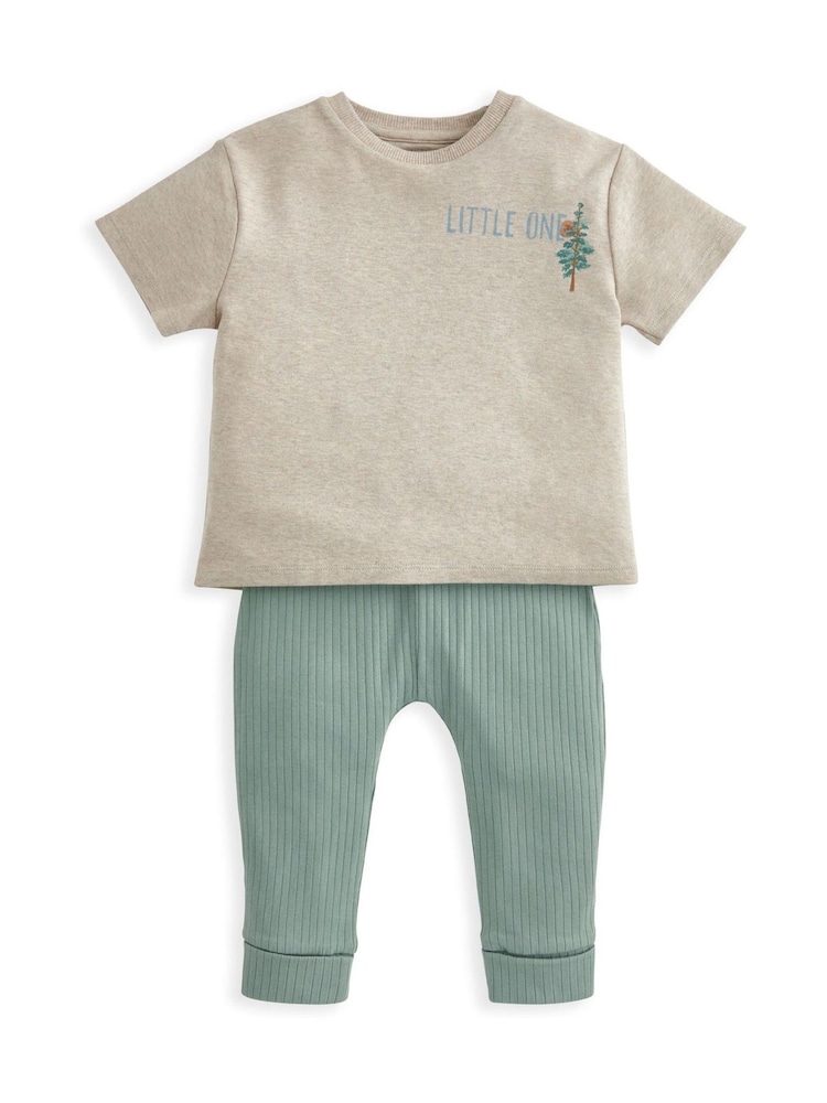 Mamas & Papas Green Exploring T-Shirt And Leggings Set - Image 2 of 5