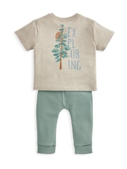 Mamas & Papas Green Exploring T-Shirt And Leggings Set - Image 3 of 5