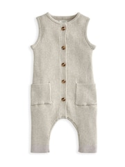 Mamas & Papas Knitted 100% Cotton Brown Dungaree & Jumpsuit Set - Imagen 4 de 4