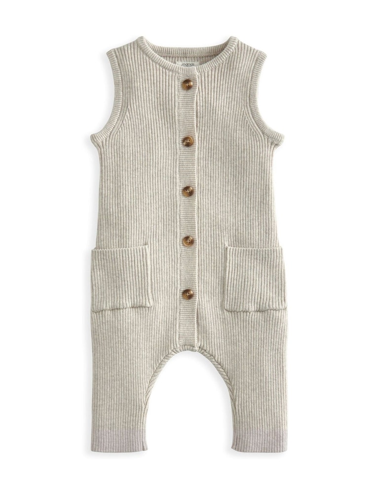 Mamas & Papas Knitted 100% Cotton Brown Dungaree & Jumpsuit Set - Imagen 4 de 4