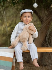 Mamas & Papas Cream Linen Waistcoat Mock Romper - Image 4 of 7