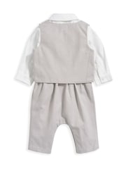Mamas & Papas Cream Linen Waistcoat Mock Romper - Image 7 of 7