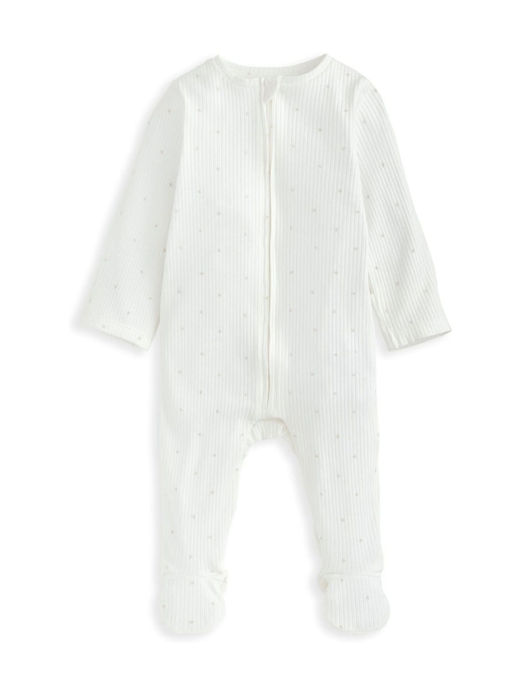Pijama tipo pelele blanco con estampado de lunares de Mamas & Papas - Imagen 2 de 3