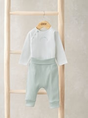 Mamas & Papas Green Little Brother Bodysuit & Leggings Set - Image 1 of 4
