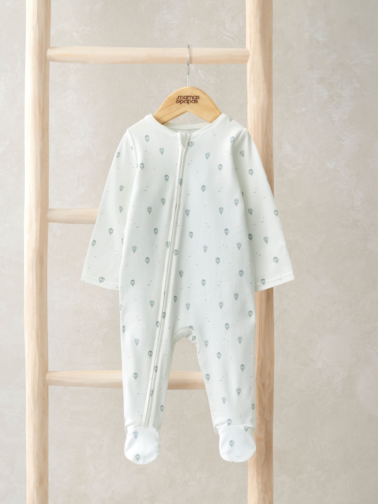 Mamas & Papas Hot Air Balloon White Sleepsuit - Image 1 of 3