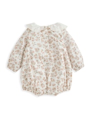 Mamas & Papas Wildflower 100% Cotton White Romper - Image 3 of 3