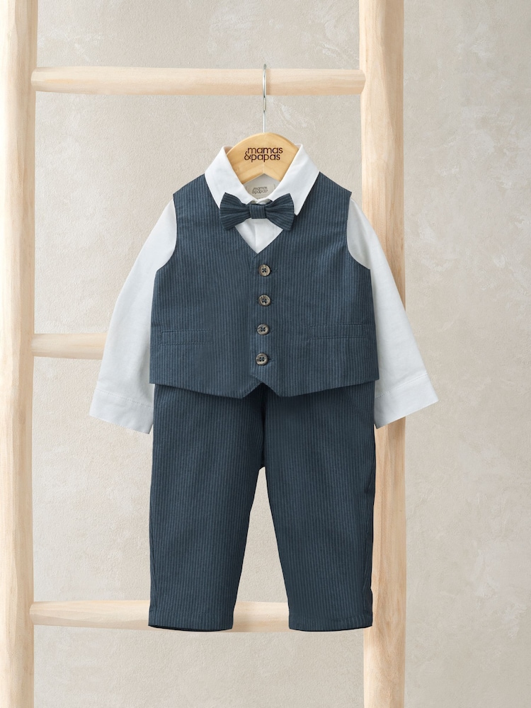 Mamas & Papas Blue 4 Piece Suit Set - Image 1 of 7