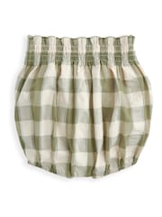 Mamas & Papas Green 100% Cotton Gingham Dress And Bloomer Set - Image 3 of 3