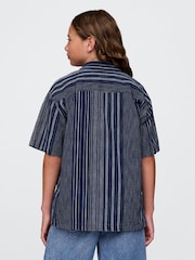Gap Navy/Blue Stripe Relaxed Indigo Stripe Shirt (4-13yrs) - Image 2 of 5