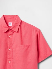 Gap Coral Pink Linen-Cotton Relaxed Shirt (4-13yrs) - Image 4 of 4