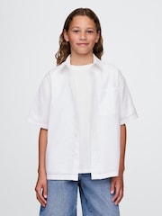Gap White Linen-Cotton Relaxed Shirt (4-13yrs) - Image 1 of 5