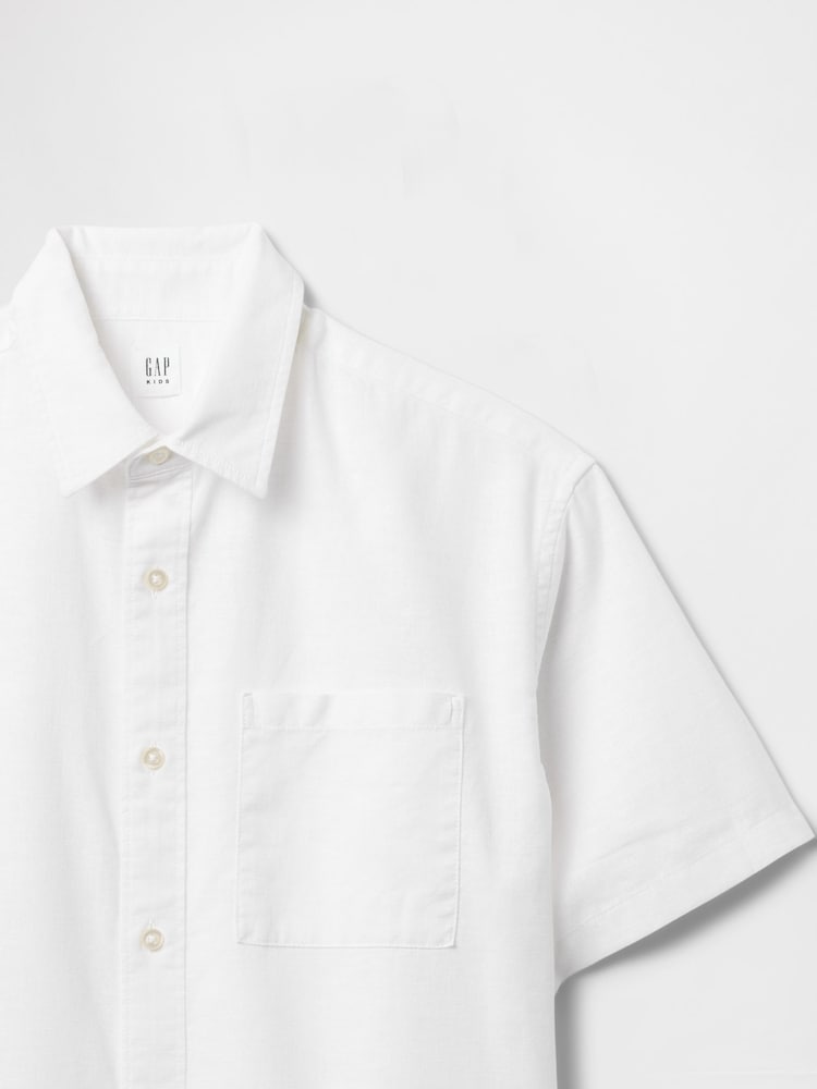 Gap White Linen-Cotton Relaxed Shirt (4-13yrs) - Image 5 of 5