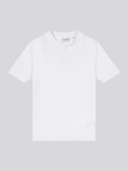 Белый - US Polo Assn. Мужская фактурная рубашка поло из 100% хлопка с открытым воротником - Image 1 of 3