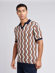 US Polo Assn. Мужская рубашка поло с волнообразным трикотажным воротником - Image 1 of 7
