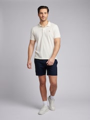 U.S. Polo Assn. Cream Mens Pique 100% Cotton Polo Shirt - Image 4 of 7