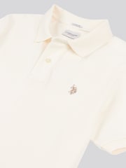 U.S. Polo Assn. Cream Mens Pique 100% Cotton Polo Shirt - Image 7 of 7