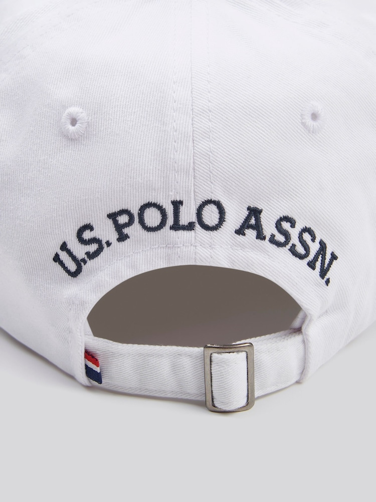 U.S. Polo Assn. White Mens Washed Casual 100% Cotton Cap - Image 6 of 6 U.S. Polo Assn. White Mens Washed Casual 100% Cotton Cap - Image 6 of 6