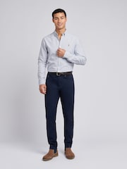 U.S. Polo Assn. Blue Mens Oxford Stripe 100% Cotton Shirt - Image 3 of 6