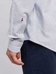 U.S. Polo Assn. Blue Mens Oxford Stripe 100% Cotton Shirt - Image 5 of 6