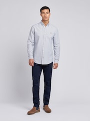 U.S. Polo Assn. Blue Mens Oxford Stripe 100% Cotton Shirt - Image 6 of 6