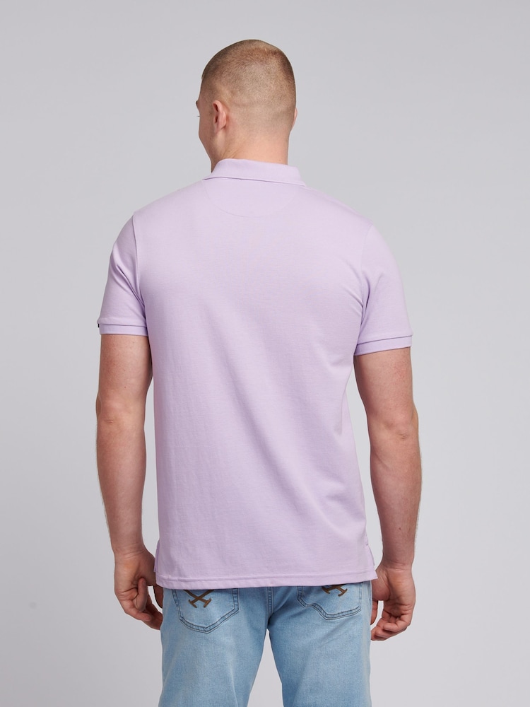 U.S. Polo Assn. Purple Mens Pique 100% Cotton Polo Shirt - Image 4 of 7