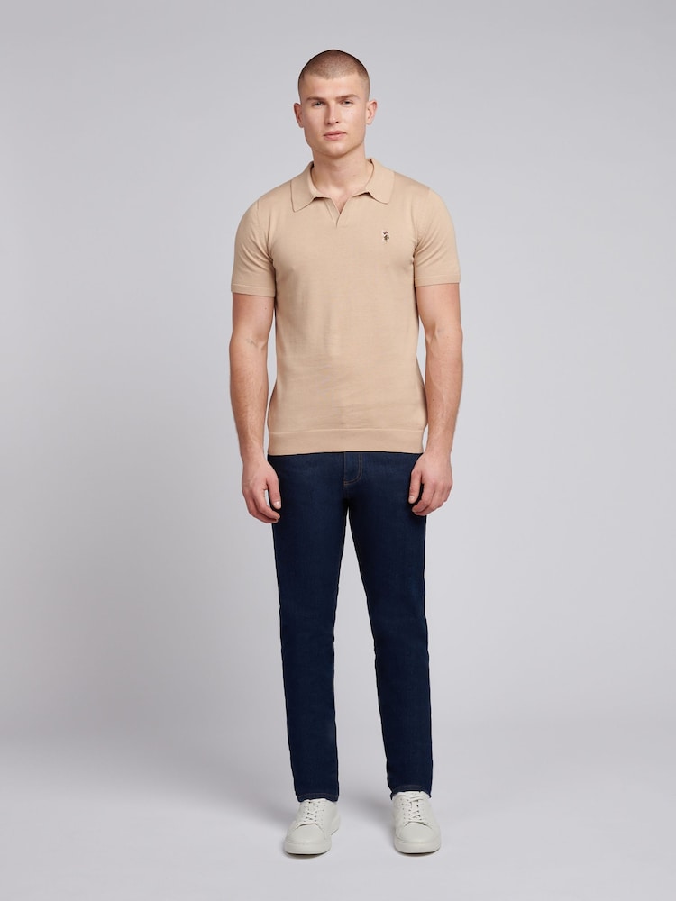 U.S. Polo Assn. Natural Mens Combed 100% Cotton Revere Polo Shirt - Image 3 of 7