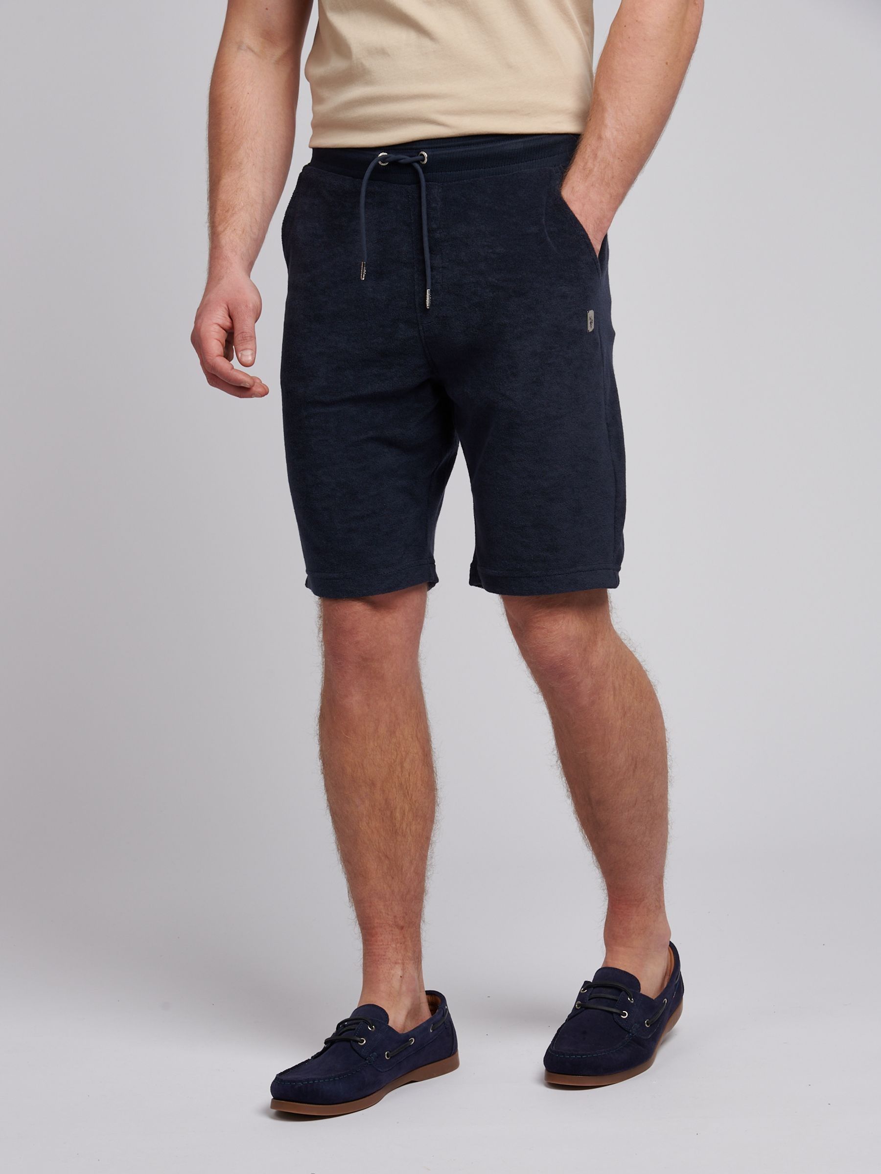 U.S. Polo Assn. Blue Mens Terry Drawstring 100% Cotton Shorts - Image 1 of 7