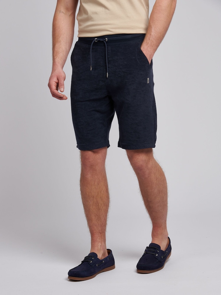 U.S. Polo Assn. Blue Mens Terry Drawstring 100% Cotton Shorts - Image 1 of 7
