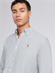 U.S. Polo Assn. Green Mens Peached 100% Cotton Oxford Shirt - Image 4 of 5