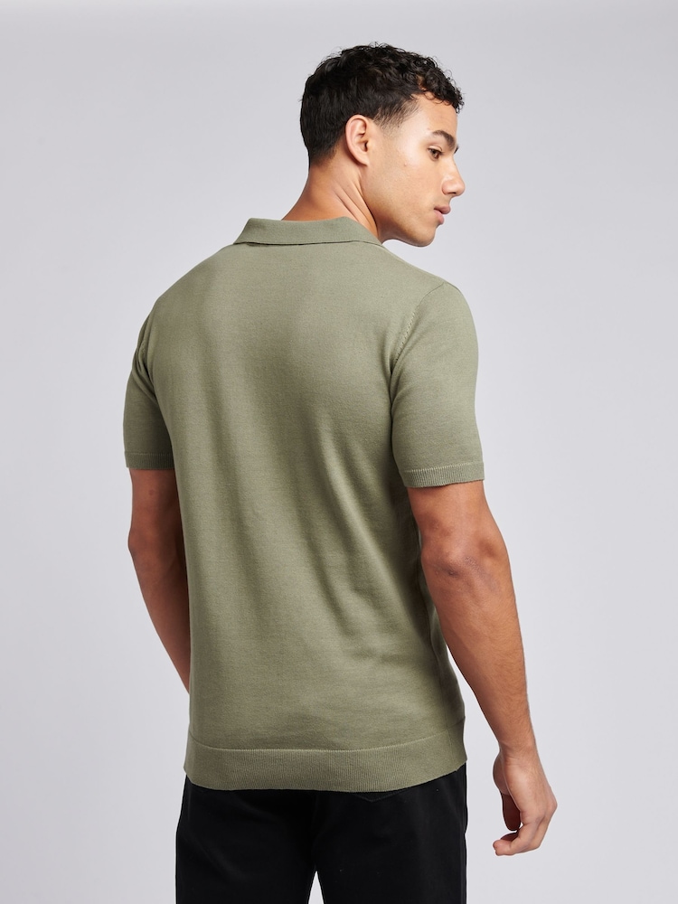 U.S. Polo Assn. Green Mens Combed 100% Cotton Revere Polo Shirt - Image 3 of 7