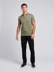 أخضر - من U.S. Polo Assn. قميص بولو بياقة صغيرة من قطن ممشط 100% للرجال - صورة 4 من 7