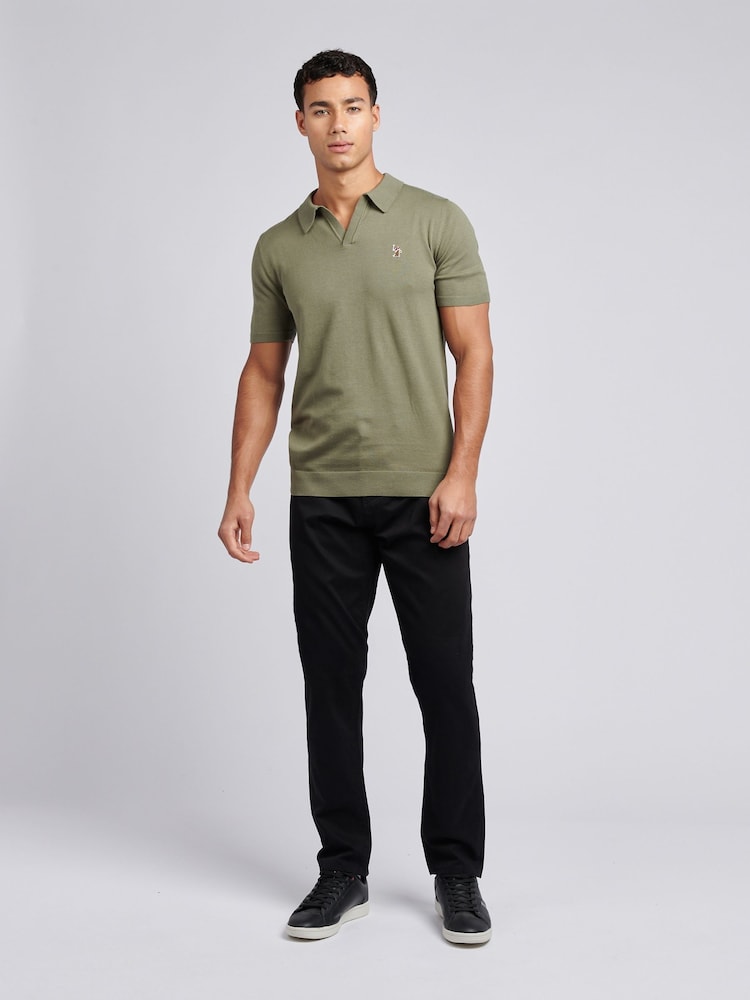U.S. Polo Assn. Green Mens Combed 100% Cotton Revere Polo Shirt - Image 4 of 7