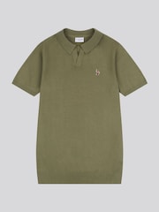 أخضر - من U.S. Polo Assn. قميص بولو بياقة صغيرة من قطن ممشط 100% للرجال - صورة 5 من 7