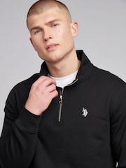 U.S. Polo Assn Black Mens 1/4 Zip Sweatshirt - Image 2 of 9
