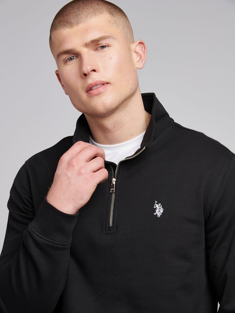 U.S. Polo Assn Black Mens 1/4 Zip Sweatshirt - Image 2 of 9