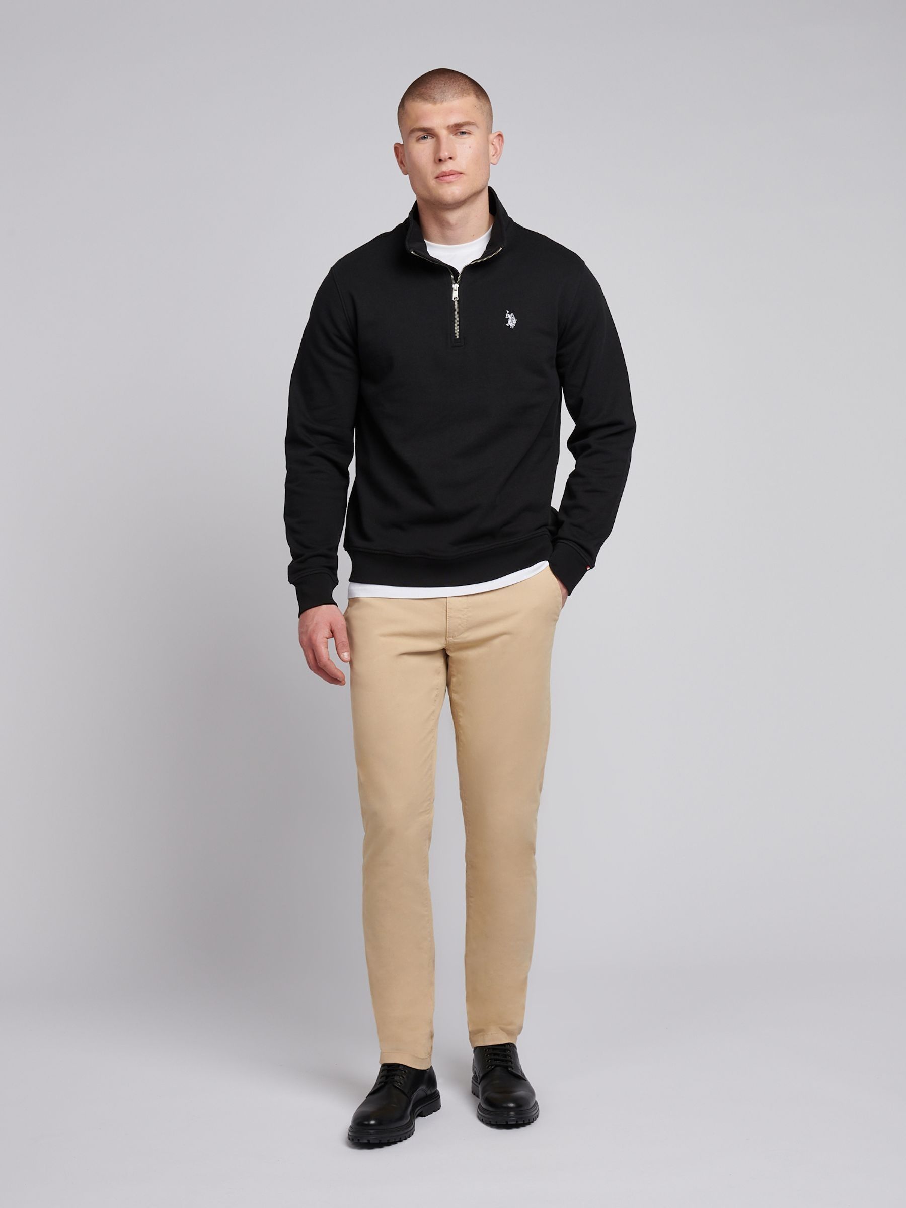 Buy U.S. Polo Assn Black Mens Quarter Zip Sweatshirt from Next USA