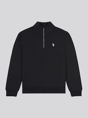 U.S. Polo Assn Black Mens 1/4 Zip Sweatshirt - Image 6 of 9