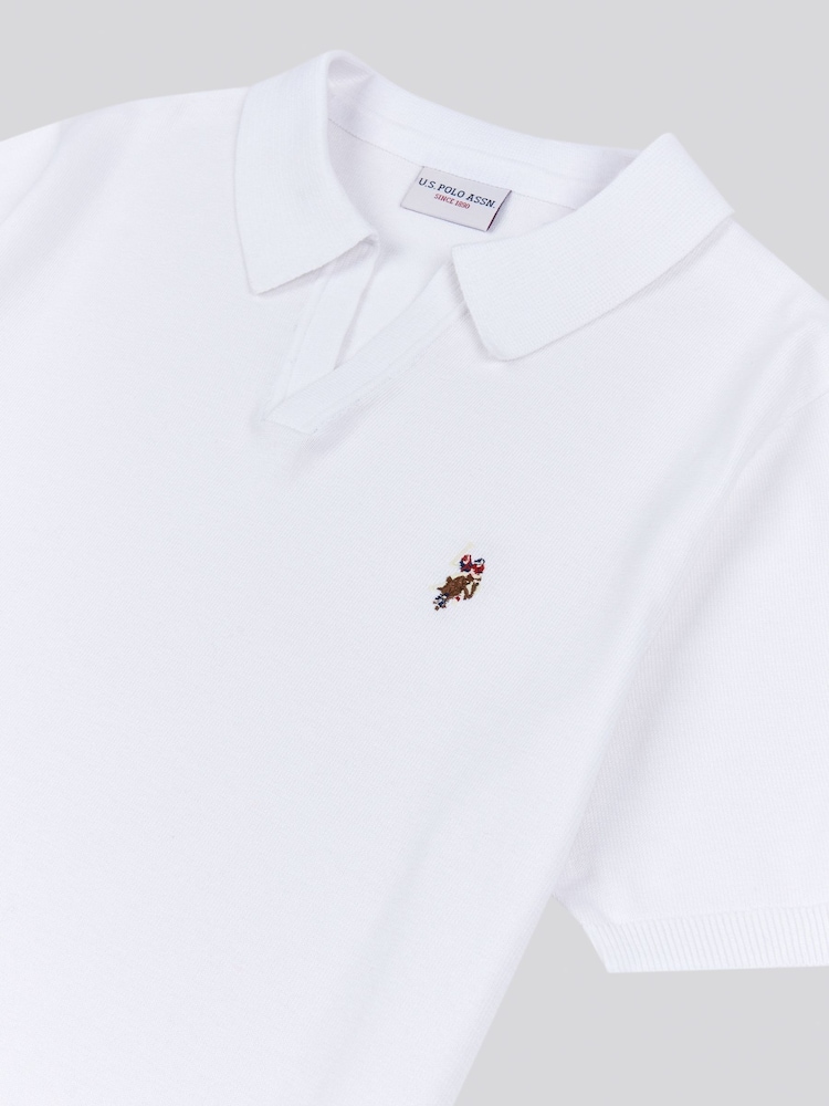U.S. Polo Assn. White Mens Combed 100% Cotton Revere Polo Shirt - Image 7 of 7 U.S. Polo Assn. White Mens Combed 100% Cotton Revere Polo Shirt - Image 7 of 7