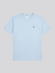 U.S. Polo Assn. Blue Mens Texture Double Horsemen 100% Cotton T-Shirt - Image 1 of 3
