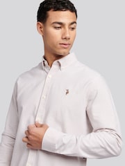 U.S. Polo Assn. Natural Mens Peached 100% Cotton Oxford Shirt - Image 5 of 6